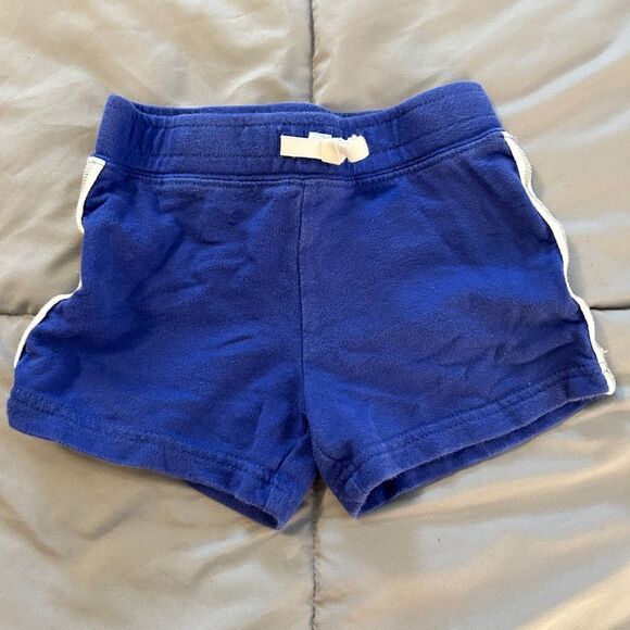 Size 4 girls blue cotton shorts with stripe - Picture 1 of 4